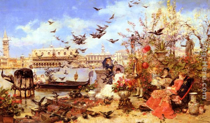An Outing To The Island Of San Giorgio Maggiore painting - Jose Benlliure y Gil An Outing To The Island Of San Giorgio Maggiore art painting